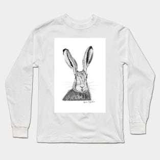 Field Hare Drawing Long Sleeve T-Shirt